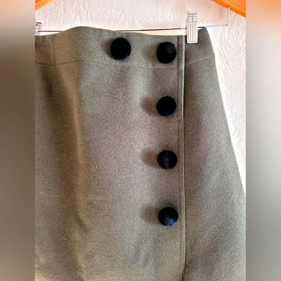 Sacai, Melton Asymmetric Tight Wool Skirt, Size 2 - Picture 7 of 14